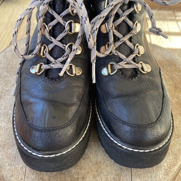 Stuart Weitzman Attackit Bootie Black Leather Hiker Boot Women's Size 6 - Picture 6 of 16